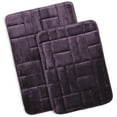 thumbnail image 1 of Clara Clark Bathroom Rugs, Velvet Memory Foam Bath Mat, Ultra Soft Non Slip and Absorbent - Tiled - Set of 2 - Purple, 1 of 6