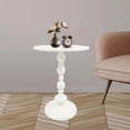 thumbnail image 3 of Modern Round Side Table, Home Small Coffee Table Retro Drink Table Lunch Table For Small Spaces, Accent End Table with Solid Steel Leg for Living Room, Bedroom,, Office (white-15.7"D X 20.5"H), 3 of 19