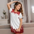 thumbnail image 3 of Zufioo Winter Christmas Snowflake Print Women's Nightgown, Round Neck Short-sleeved Pajamas, Home Wear Suitable for Home and Outing, 3 of 6