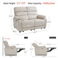 thumbnail image 5 of MCombo Zero Wall Hugger Power Recliner Loveseat for Living Room, RVs, Small Spaces, Fabric, Beige, 5 of 7
