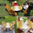 thumbnail image 4 of Yellow Ombre Round Tablecloth for 36-44 Inch Tables, Fitted Table Cover with Elastic Edge, Farmhouse Modern Abstract Art Waterproof Outdoor Table Cloth Protector for Patio Garden Dinner Picnic, 4 of 9