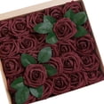thumbnail image 1 of Flor artificial de espuma de polietileno teñida de 8 cm, flor falsa, 25 rosas en caja, florero decorativo para el hogar, arreglo floral, 1 of 6