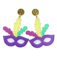 thumbnail image 4 of FENOHREFE Colorful Layered Tassels Earrings Dangle Drop Earrings for Women Mardi Gras Carnival Ear Jewelry Ear Hooks, 4 of 7
