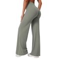thumbnail image 2 of Leggings de entrenamiento YEOREO de tiro alto, pierna ancha, gris verdoso, 31.5", 2 of 8