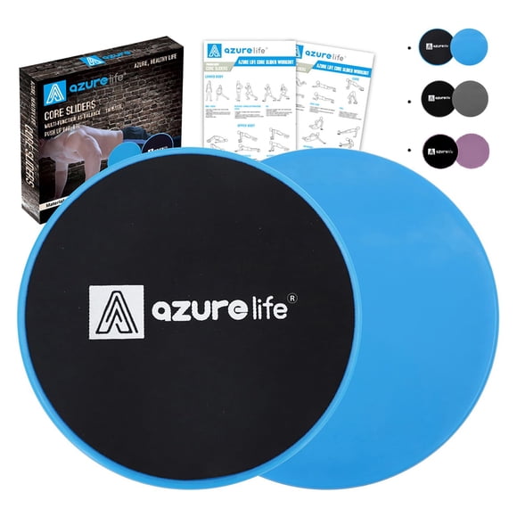 Exercise Core Sliders A AZURELIFE de doble cara para pisos de moqueta o madera