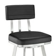 thumbnail image 5 of Armen Living Indoor Jinab Swivel Bar Stool in Brushed Stainless Steel with White Faux Leather, 5 of 11