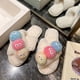 thumbnail image 5 of Pantuflas de casa para mujer, cómodas, interiores, de felpa, con puntera perforada, pantuflas planas Wmkox8yii  hj789, 5 of 7