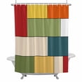thumbnail image 2 of Abstract Geometric Shower Curtain for Bathroom Decor, Colorful Color Block Plaid Contemporary Waterproof Fabric Shower Curtain, 72"x78" Set with 12 Hooks, 2 of 9