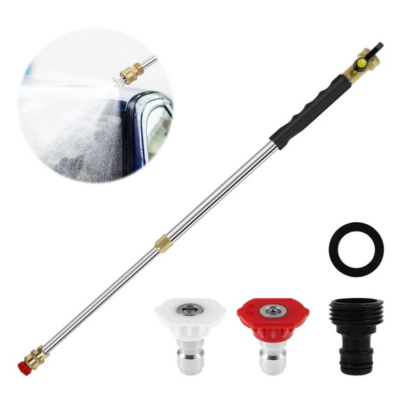 Ikoopy High Pressure Washer Wand Efficient Pressure Washer Hose Attachment with 2 Interchangeable Nozzle for Car Washing Garden Cleaning