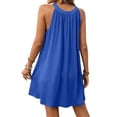 thumbnail image 3 of RUTAYY Swimwear Women Spring/Summer Solid Color Round Neck Sleeveless Loose Dress Seaside Swim Wear, 3 of 8