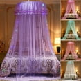 thumbnail image 1 of Moustiquaire Montée au Plafond Dôme en Dentelle Moustiquaire Auvent Mouche Insecte Protéger Entrée Simple Double Lit Très Grand Style Princesse Sans Bande de Lumière Menée, 1 of 7