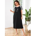 thumbnail image 2 of Loritta Nightgowns for Women Sleepwear Short Sleeve Sleepshirt Casual MooMoo Nightdress S-2XL, 2 of 5