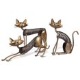 thumbnail image 4 of 3x dibujos animados gato de hierro escultura decoración estatuilla estatua decoración de escritorio Gloria escritorio escultura estatua, 4 of 9