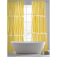 thumbnail image 6 of Yellow Striped Semi Sheer Curtains 108 Inch Length 2 Panels Set, Modern Geometric Abstract Retro Sheer Kitchen Curtain Privacy Voile Window Curtain for Living Room Bedroom Rod Pocket Drapes, 6 of 7