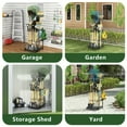 thumbnail image 6 of Black Outdoor Garage Long-Handled Tool Storage Rack with Hooks, Sturdy Organizer for Brooms, Shovels, Rakes & Garden Tools, 6 of 9