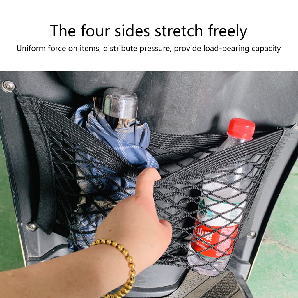 X AUTOHAUX Rete Portabagagli Per Moto 40x40 Cm Con 6 Ganci Elasticizzati - Cargo Net Nera Per Serbatoio O Bauletto - Fissaggio Sicuro