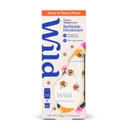 Wild Refillable Deodorant Starter Pack – Aluminum Free. Emma Bridgewater Bee Case + Honey & Cactus Flower Refill, for Women and Men, 1.4oz