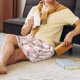 thumbnail image 5 of Balery Daisies Flowers Pantalones cortos de pijama de punto de algodón para hombre con cinturilla y bolsillos-Large, 5 of 6