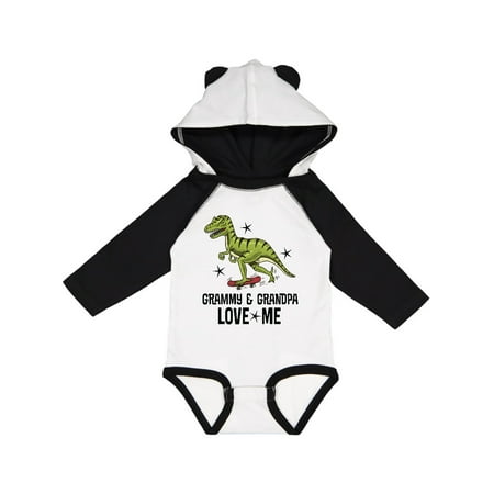 

Inktastic Grammy and Grandpa Love Me Dinosaur Grandson Gift Baby Boy Long Sleeve Bodysuit
