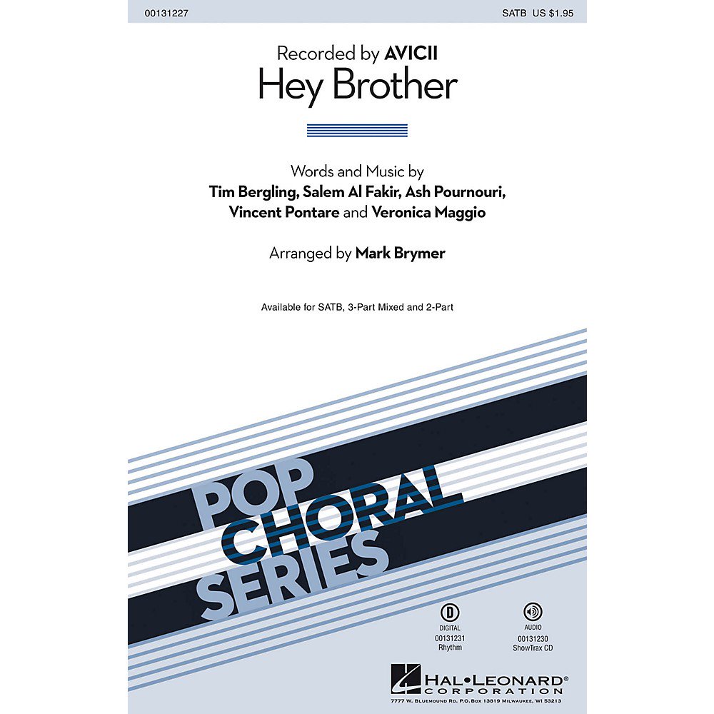 Hey Brother ShowTrax CD by Avicii Arranged by Mark Brymer