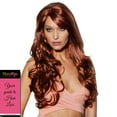 thumbnail image 3 of Broadway Blush Wig Color Cognac - Sepia Wigs 27" Silky Curly Long Layered Wavy Futura Heat Friendly Synthetic Costume Sexy Sultry Bundle MaxWigs Hairloss Booklet, 3 of 4