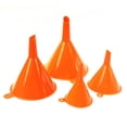 thumbnail image 1 of Plastic Funnel Set 4pcs 4-Sizes Wide-Mouth Bright Orange for Car Oil / Gas / Fluids, 1 of 1