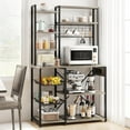 thumbnail image 3 of QinaQin Baking Racks with Power Outlets, 7-Tier Industrial Microwave Oven Racks (With Metal Baskets and Hanging Racks), Large Metal Coffee Bar Counters, Kitchen Baking Racks with Storage Shelves, 3 of 7