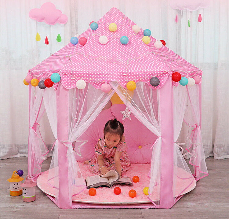 Large Children Pop Up Play Tent Girls Princess Castle Playhouse Gift for Kids UK 
