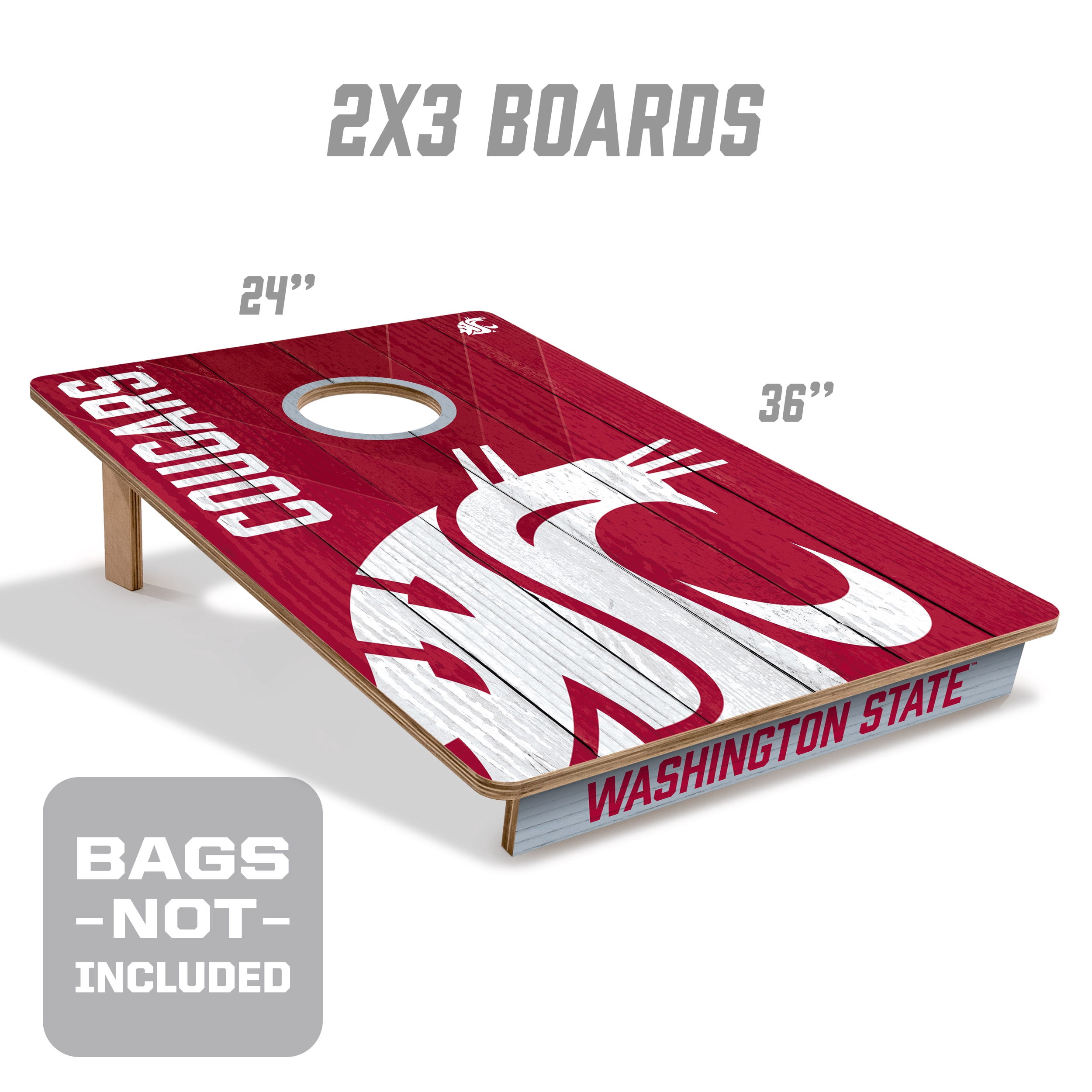 YouTheFan NCAA Washington State Cougars 2' x 3' Cornhole Game No Bags