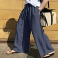 thumbnail image 4 of Relaxed Fit Women‘s Lounge Pants with Elastic Waist and Wide-Leg Design, 4 of 5