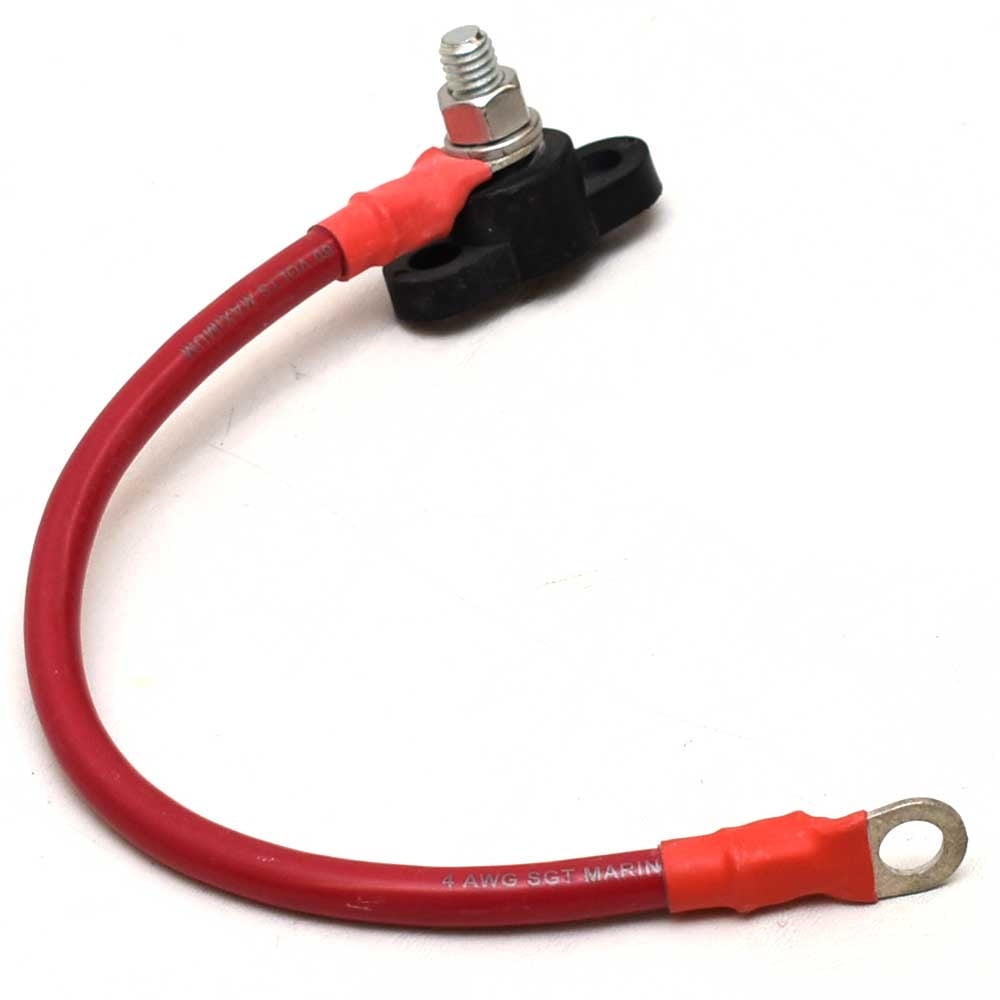 Rinker Boat Battery Cable w/ Terminal Block 4 AWG 9 Inch Red