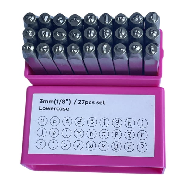 Juego de estampación de metal Portale, juego de punzones de acero ligeros para hacer joyas Minúsculas rosa