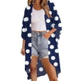 thumbnail image 2 of HOMBOM Summer Kimono for Women Lightweight Cardigan Open Front Long Polka Dot Short Sleeve Batwing Sleeve Ladies Cover Ups Resort, 2 of 9