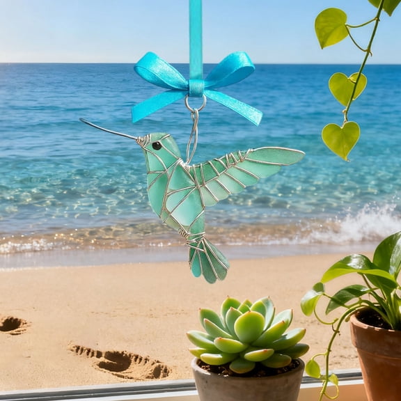 SeekLGT Stained Glass Style Bird Ornaments with Meaning Cards Colorful Window Hanging Suncatchers Ribbon Hanger for Christmas Tree Home Decor Gift