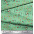 thumbnail image 3 of Soimoi Green Poly Georgette Fabric Joker Face & Colorful Arrow Decor Fabric Printed Yard 52 Inch Wide, 3 of 3