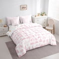thumbnail image 3 of Manfei Kawaii Pink Xmas Tree Twin Bedding Sets 7-Piece, Western Santa Claus Bedding Comforter Set, Farmhouse Lodge Cabin Reversible Sheet Sets, Microfiber Bedroom Decor, 3 of 7