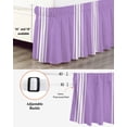 thumbnail image 3 of Farmhouse Purple Bed Skirt Queen Size 18" Drop White Stripe Ruffled Wrap Around Bed Skirts Adjustable Elastic Bedskirt Dust Ruffle for Queen Size Bed, 3 of 7