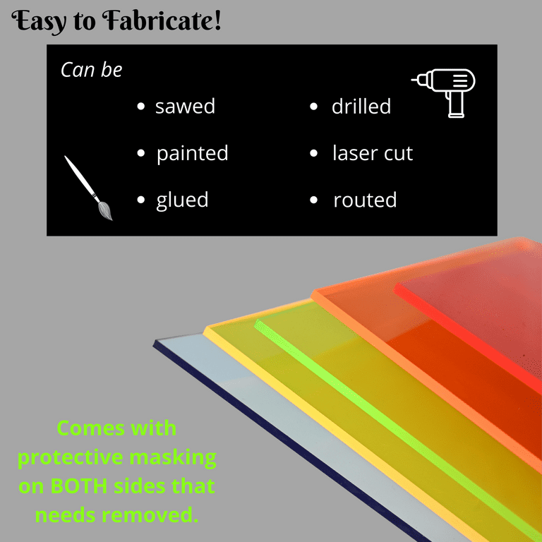 Colored Acrylic Sheets, Cut-to-Size