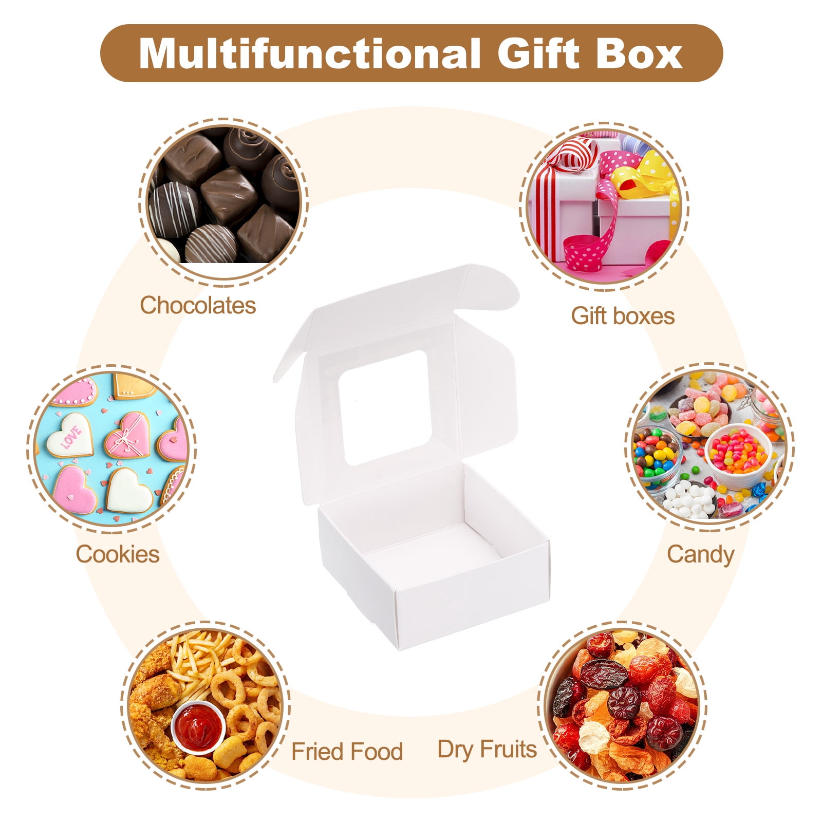 Unique Bargains 16Pcs Durable Stylish Kraft Paper Gift Boxes White 2.6" x 2.6" x 1.2"