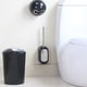 thumbnail image 5 of Inteprter 1 Uds cepillo de baño a prueba de fugas de agua con caja de soporte de acero Wc cabezal plano cepillo de cerdas suaves flexibles con juego de Juegos de accesorios de baño negro Inteprter HA000134-02B, 5 of 6