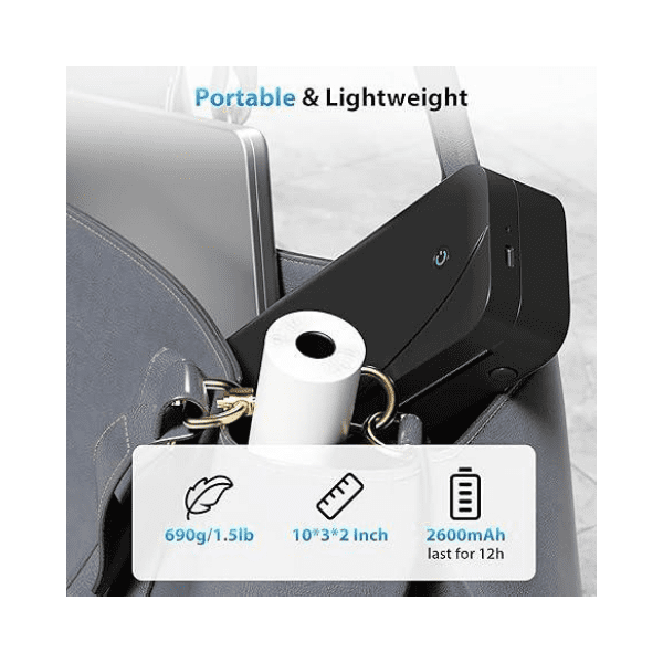 NelkoGlobal Bluetooth Portable Thermal Printer &ndash; 8.5''&times;11'' Inkless, 300DPI
