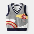 thumbnail image 2 of XAOFW Toddler Child Sweater Boys School Vest Classic Knit Cardigan Preschool Academic Style Autumn Winter Sleeveless V-Neck Soft Cozy Casual Daily Wear Tops, 2 of 3