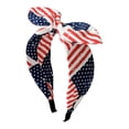 thumbnail image 2 of LSONABXA White Heardband for Women 4th Of July Bow Headband And Stripes Bunny Ear Headband Patriotic Holiday Dress Up Accessories For Women Women Headscarf for Women, 2 of 5