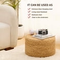 thumbnail image 5 of IVV Natural Handwoven Crafted Ottoman, Round Footrest Entryway Shoe Changing Stool, Living Room Bedroom Decorated Seat/Accent Table, No Assembly, 17.7"L x 17.7"W x 7.9"H, 5 of 7