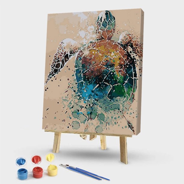 Cuadros Decorativos Kit de pintura por números lienzo de tortuga DIY cuadro de arte al óleo para decoración de la habitación del hogar JShteea Nuevos Originales