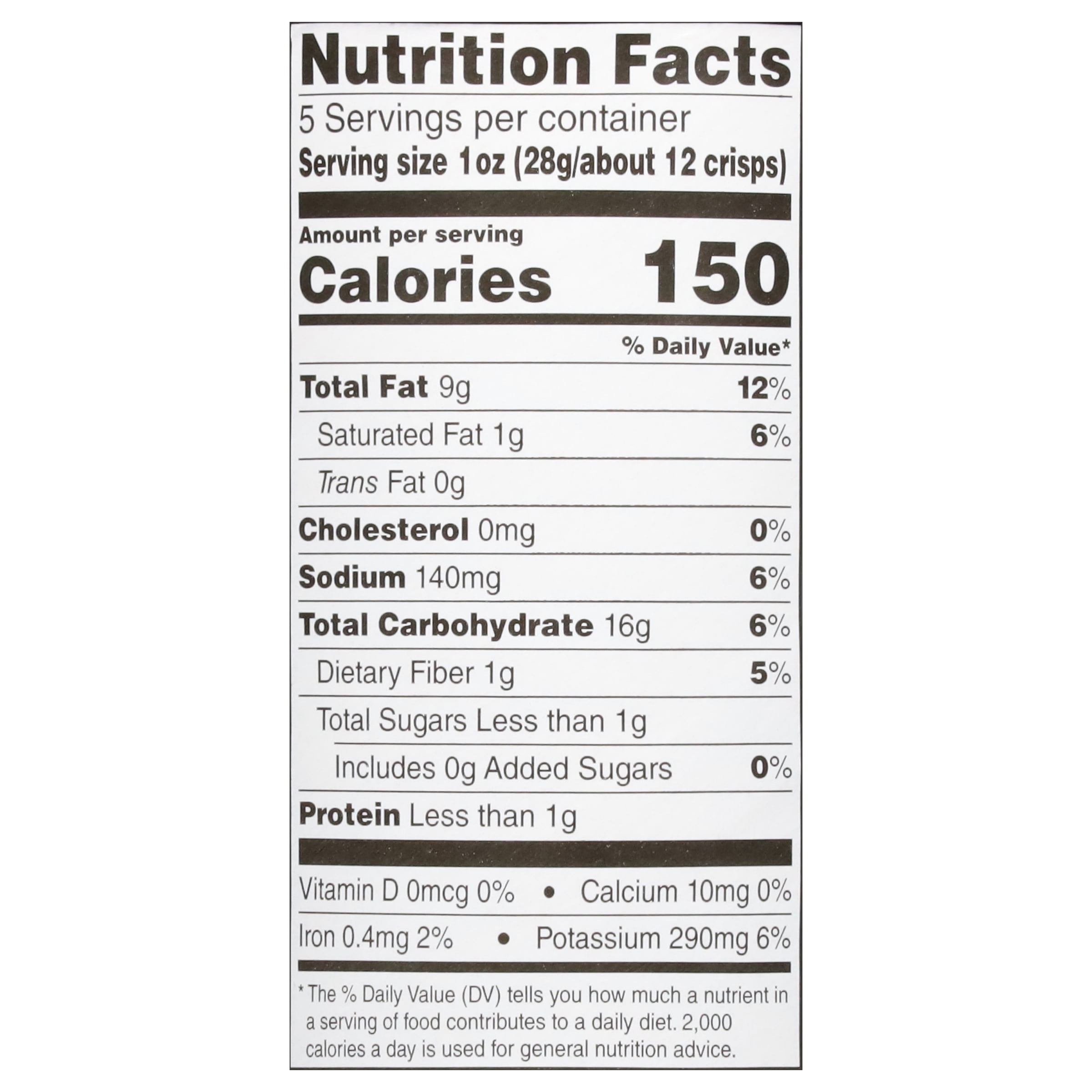 (3 pack) Sensible Portions Garden Veggie Snack Sea Salt Potato Chips, 5 oz Canister