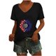 thumbnail image 2 of Camisetas Casuales de las Mujeres Gradiente Día de la Independencia Impreso Cuello Redondo, Blusa de Manga Corta para Diario, Fiesta Y Primavera Verano, 2 of 5