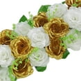 thumbnail image 2 of Chemin de Table Panneau de Fleurs Roses pour Mariage Route Citation Fleurs Mariage Doré et Blanc, 2 of 7