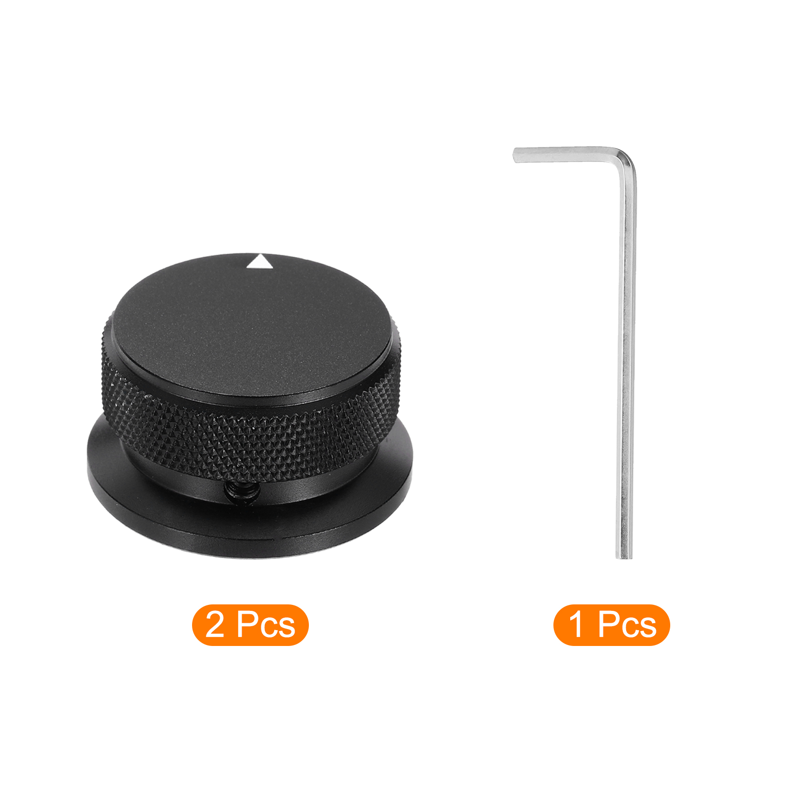 Uxcell 2 Pcs Aluminium Potentiometer Knobs, 1/4" (6mm) Universal Volume Tone Control Knobs with Arrow Indicator for Guitar, Bass, 13/16" Black