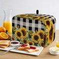thumbnail image 2 of Sunflower Checkered Toaster Cover 2 Slice, Black Buffalo Plaid Pastoral Flowers Dustproof Bakeware Oven Protector with Top Hook, Waterproof Small Kitchen Appliance Toasters Dust Cover, 12"x7.5"x8", 2 of 9